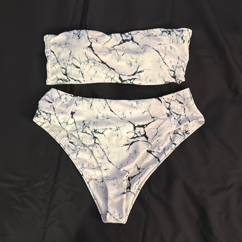 Marble Print Bikini Set